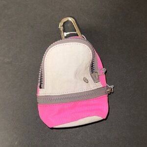 Pink and Gray Mini Lululemon Backpack Keychain